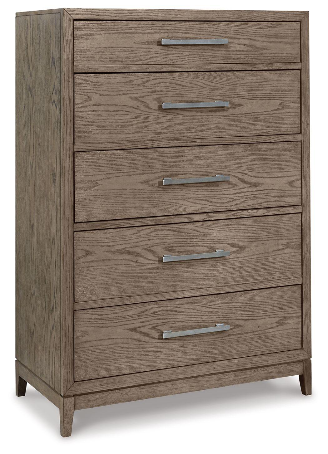 Signature Design by Ashley® - Chrestner - Gray - Five Drawer Chest - 5th Avenue Furniture