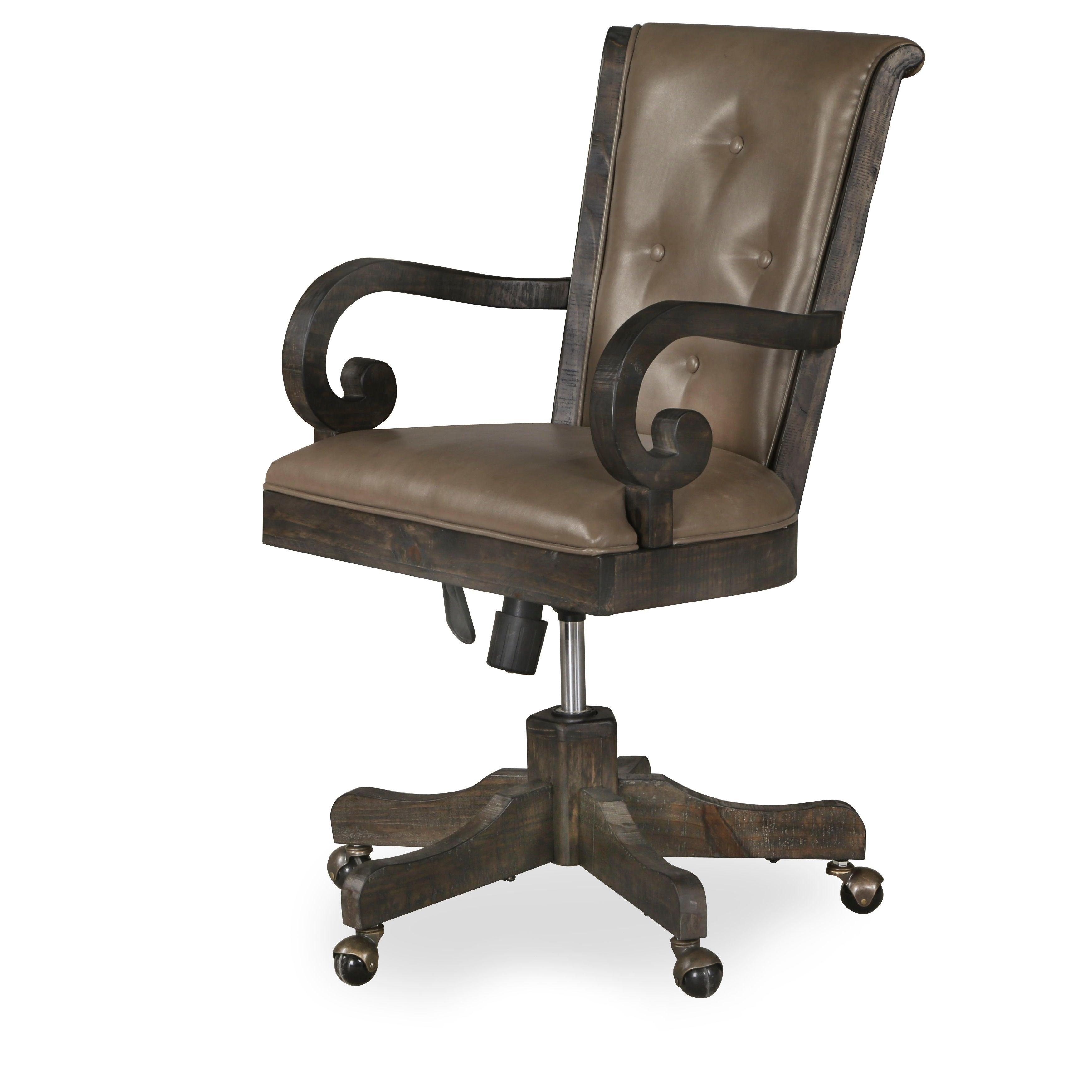 Magnussen Furniture - Bellamy - Fully Upholstered Desk Chair - Peppercorn - 5th Avenue Furniture