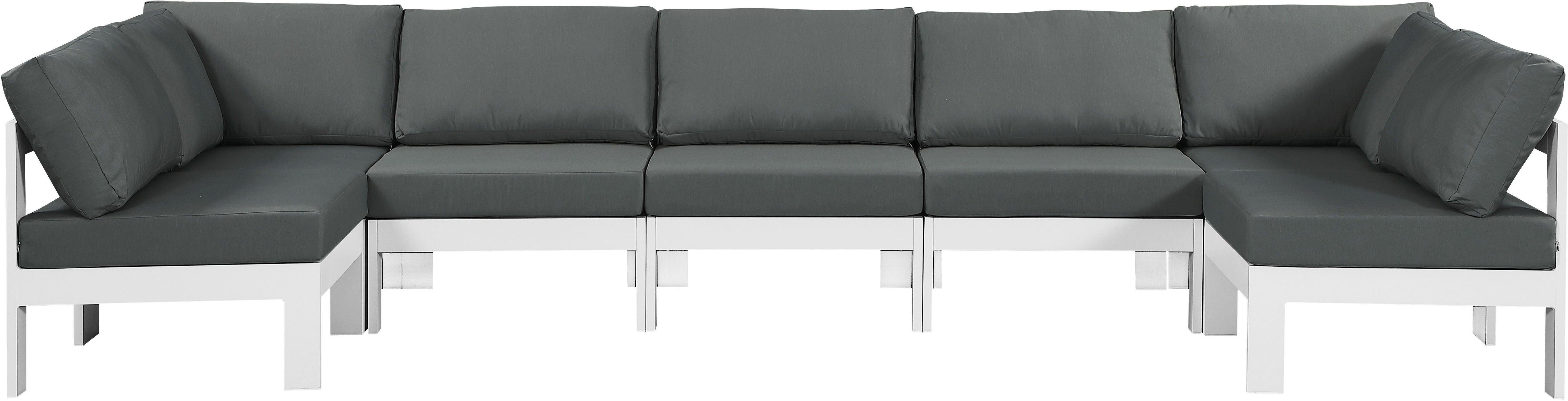 Meridian Furniture - Nizuc - Outdoor Patio Modular Sectional 7 Piece - Grey - 5th Avenue Furniture
