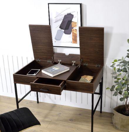 ACME - Verster - Desk - Oak & Black Finish - 5th Avenue Furniture