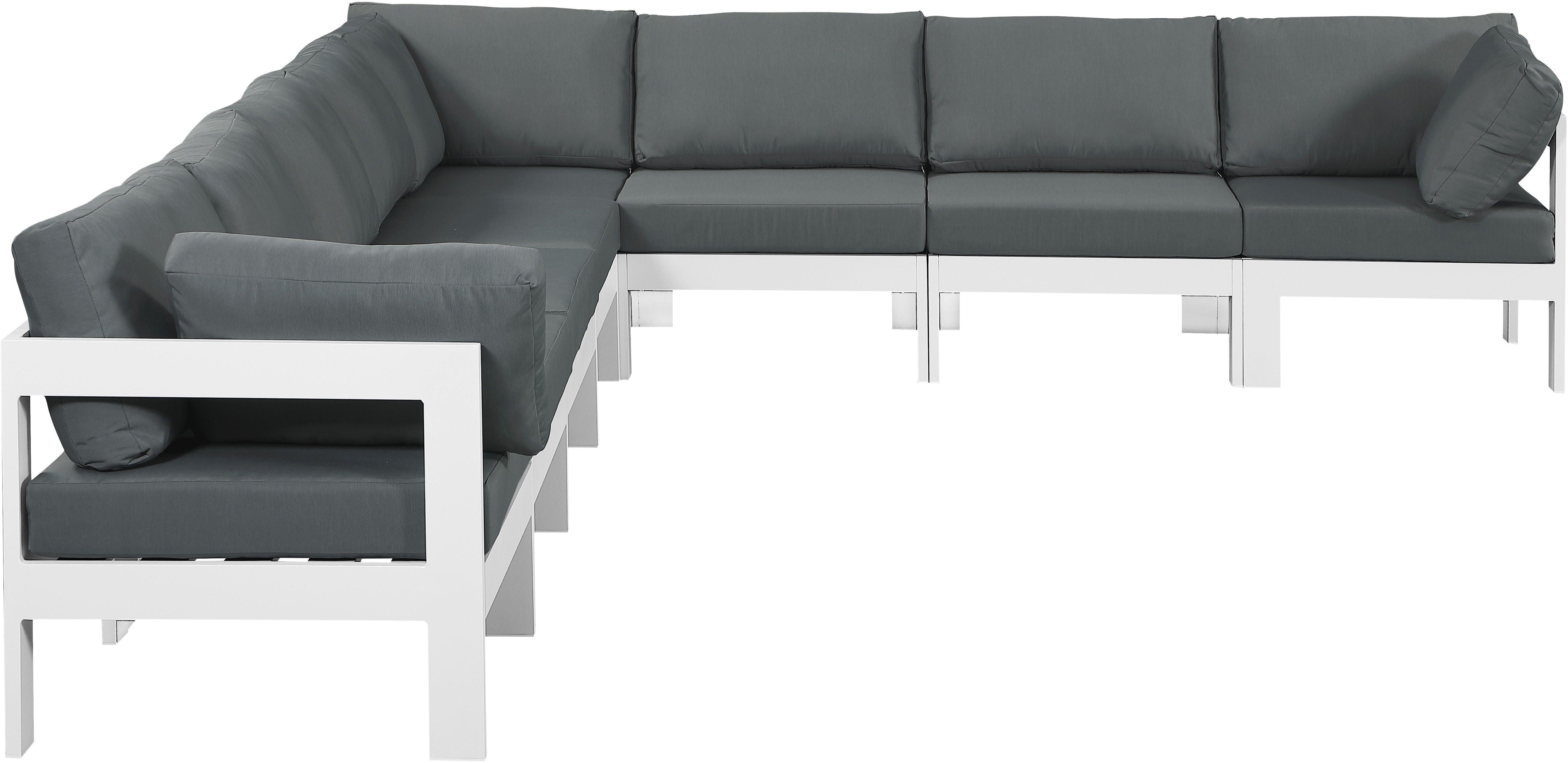 Meridian Furniture - Nizuc - Outdoor Patio Modular Sectional 8 Piece - Grey - Fabric - 5th Avenue Furniture