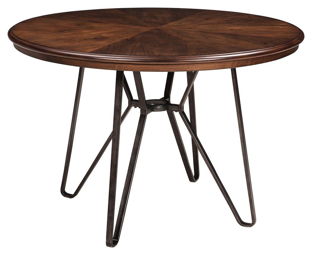 Signature Design by Ashley® - Centiar - Two-tone Brown - Round Dining Room Table - 5th Avenue Furniture