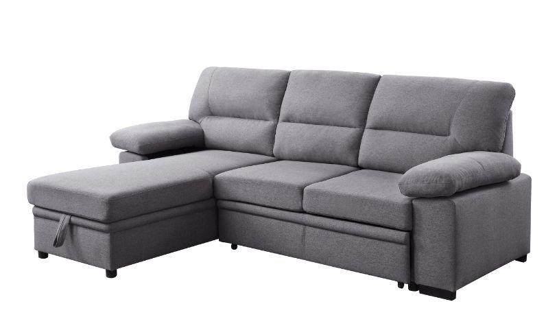 ACME - Nazli - Sectional Sofa - Gray Fabric - 5th Avenue Furniture