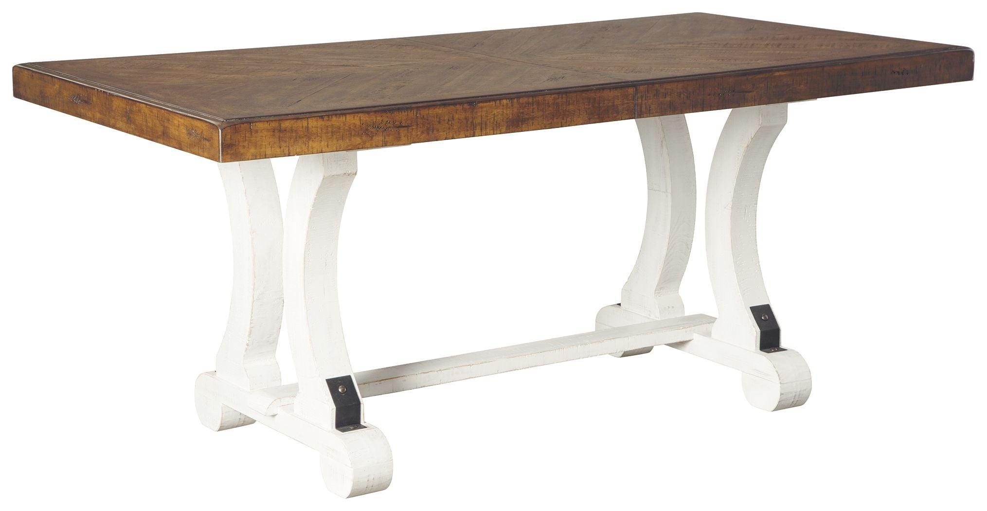 Signature Design by Ashley® - Valebeck - White / Brown - Rectangular Dining Room Table - 5th Avenue Furniture