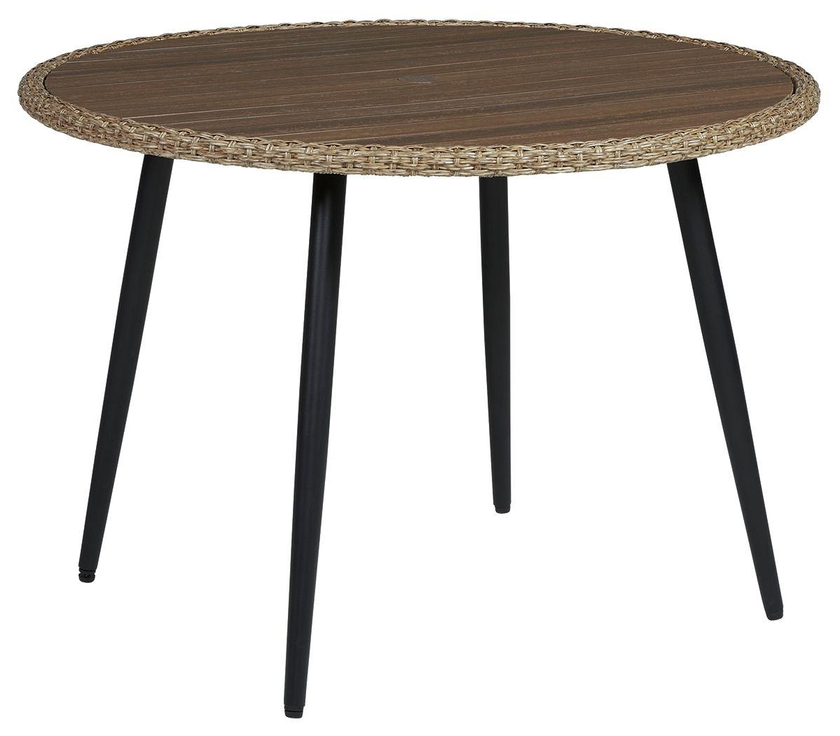 Ashley Furniture - Amaris - Brown / Black - Round Dining Table - 5th Avenue Furniture