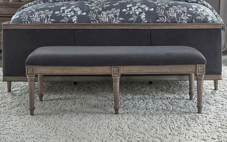 CoasterElevations - Alderwood - Upholstered Bench - French Gray - 5th Avenue Furniture