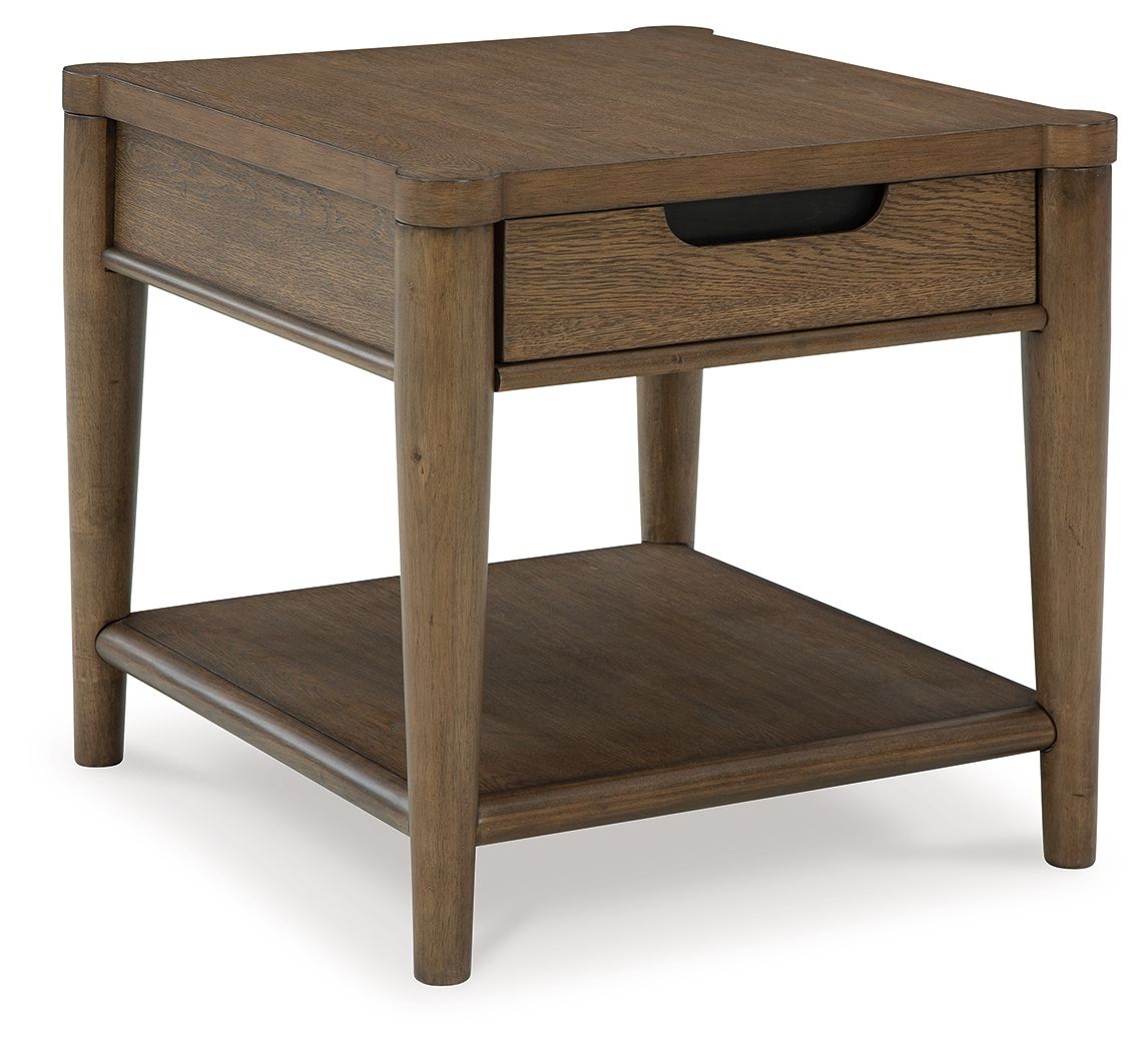 Roanhowe - Brown - Rectangular End Table - 5th Avenue Furniture