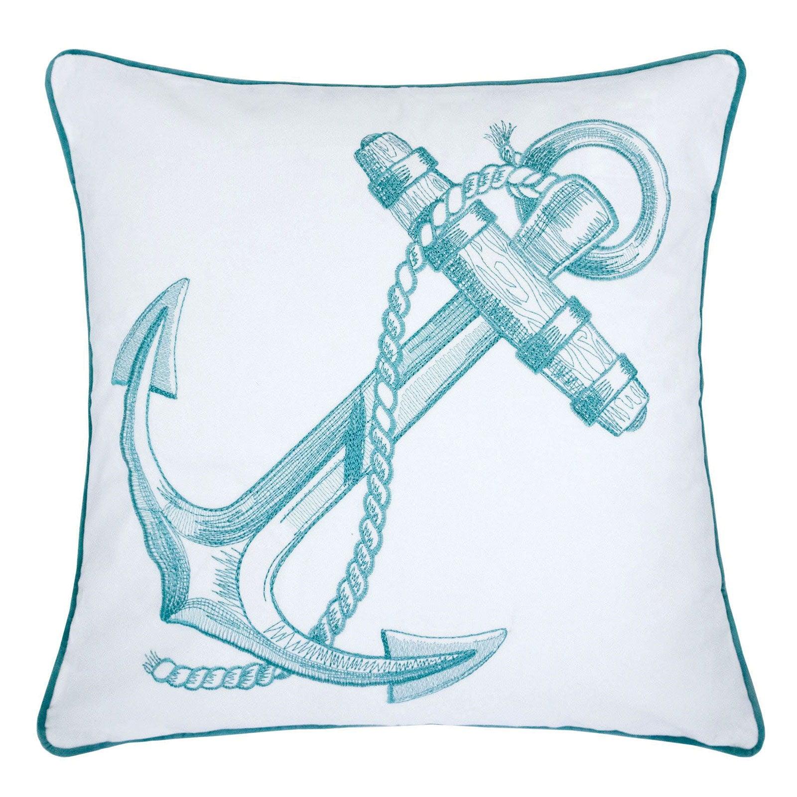 Furniture of America - Lorrie - Pillow (Set of 2) - White / Teal - 5th Avenue Furniture