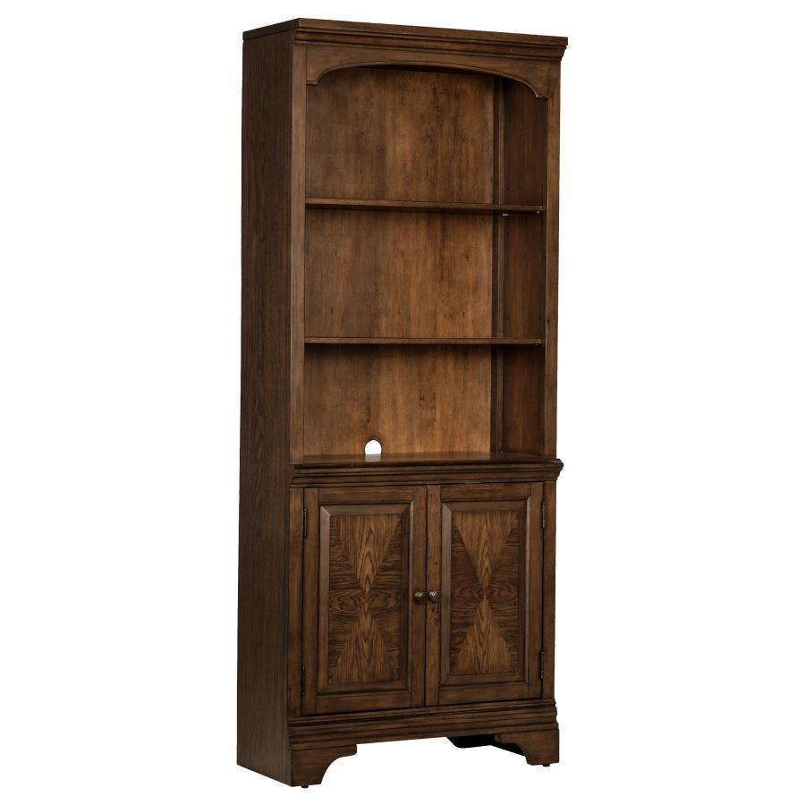CoasterElevations - Hartshill - Bookcase With Cabinet - Burnished Oak - 5th Avenue Furniture