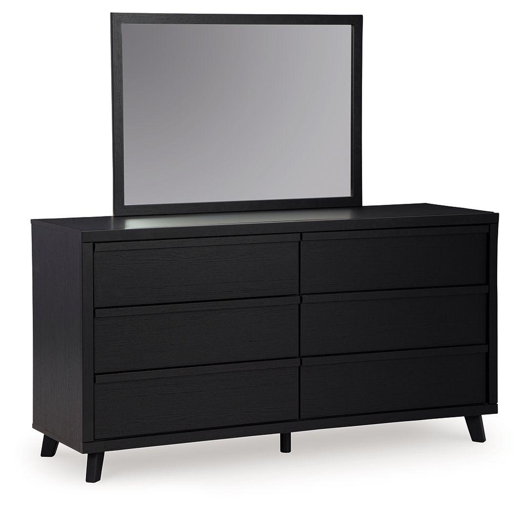Ashley Danziar 6 Drawer Dresser and Mirror, Black Ashley Danziar 6 Drawer Dresser and Mirror, Black