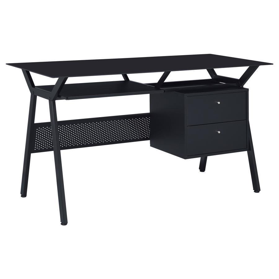 CoasterEveryday - Weaving - 2-Drawer Computer Desk - Black - 5th Avenue Furniture
