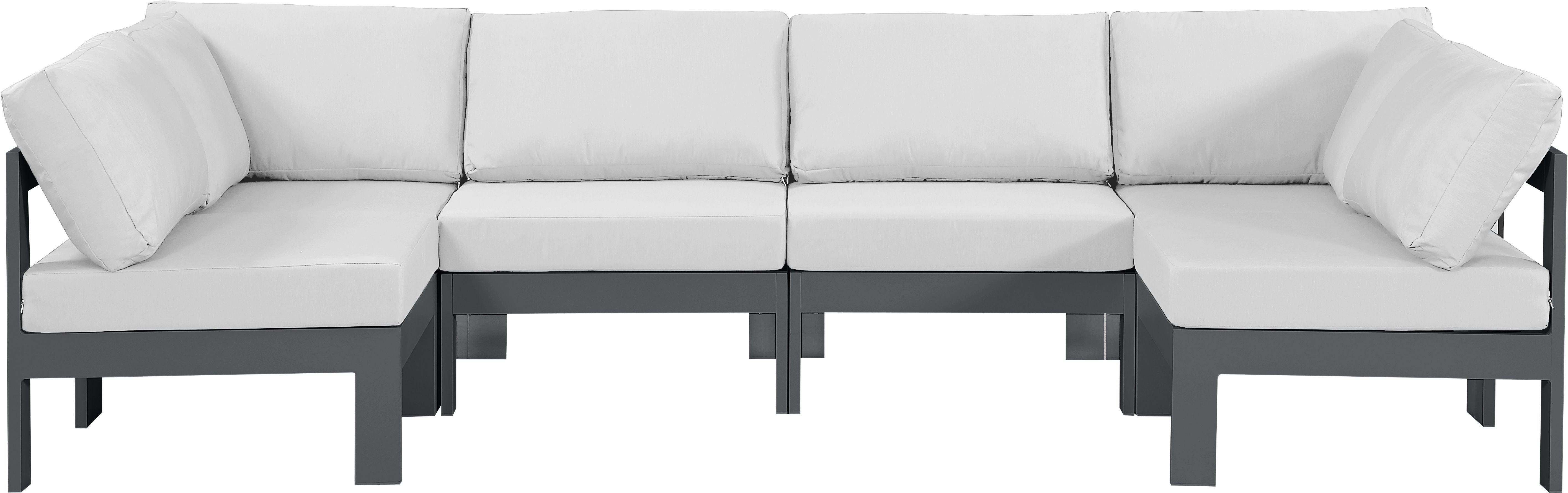 Meridian Furniture - Nizuc - Outdoor Patio Modular Sectional 6 Piece - White - Fabric - 5th Avenue Furniture