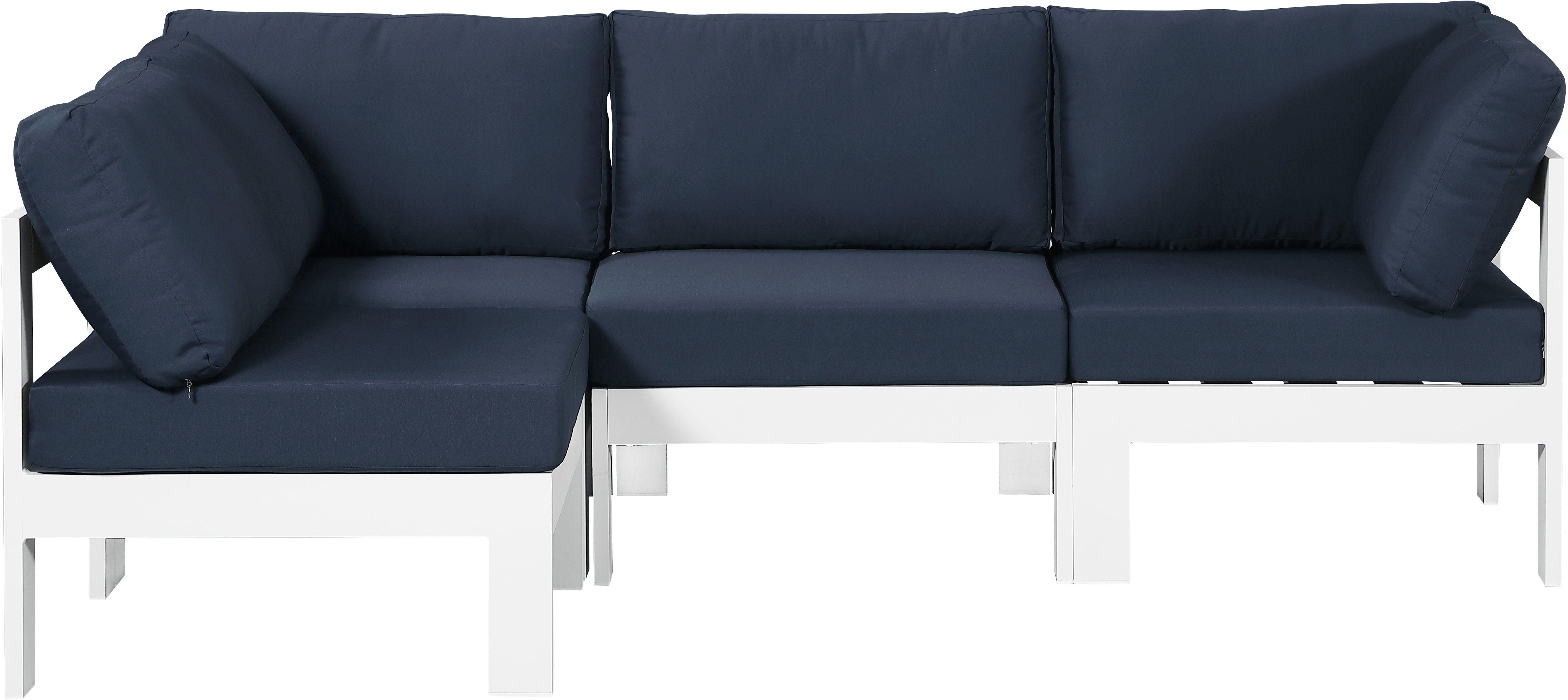 Meridian Furniture - Nizuc - Outdoor Patio Modular Sectional - Navy - 5th Avenue Furniture