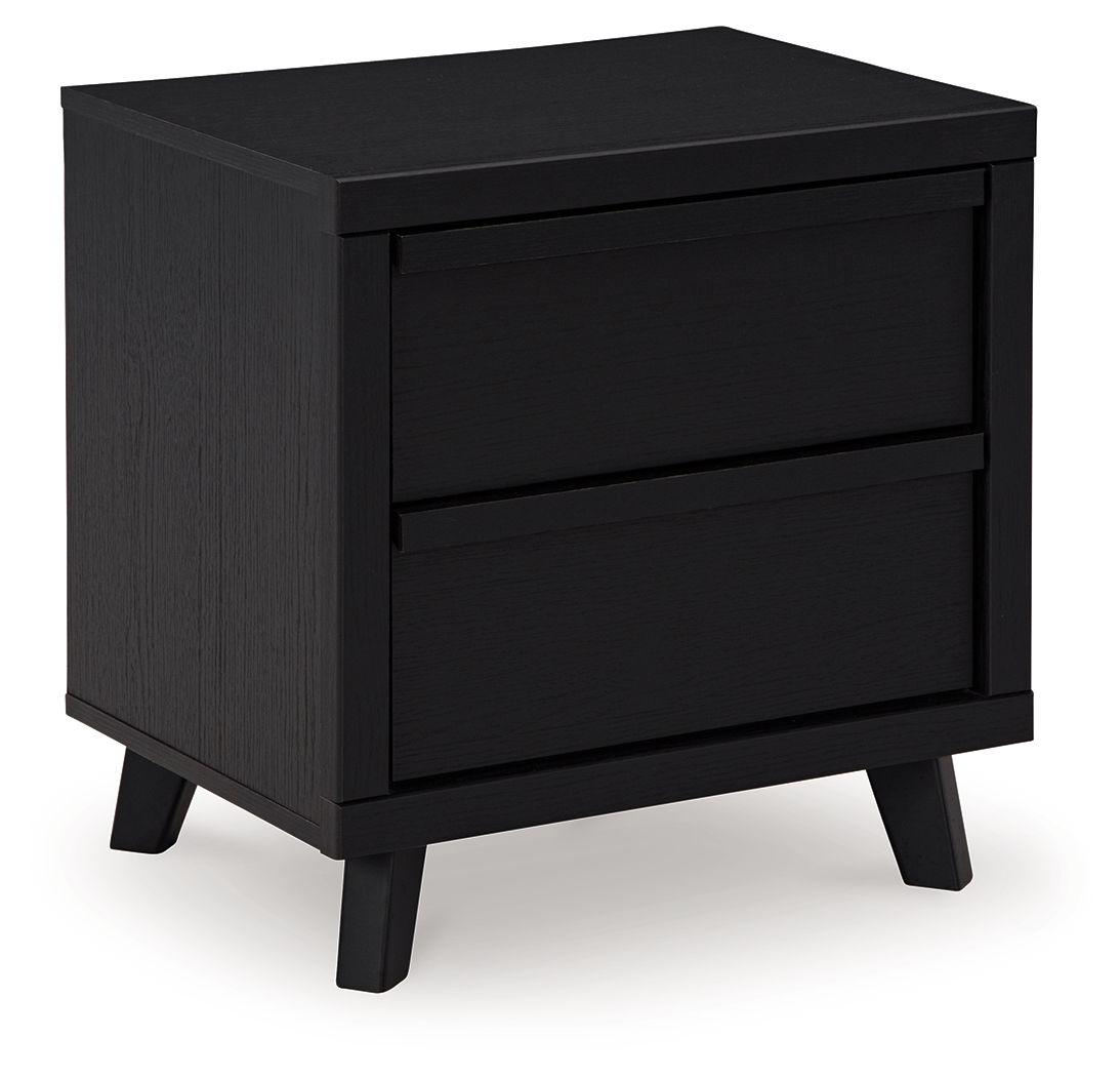 Signature Design by Ashley® - Danziar - Black - Two Drawer Night Stand - 5th Avenue Furniture