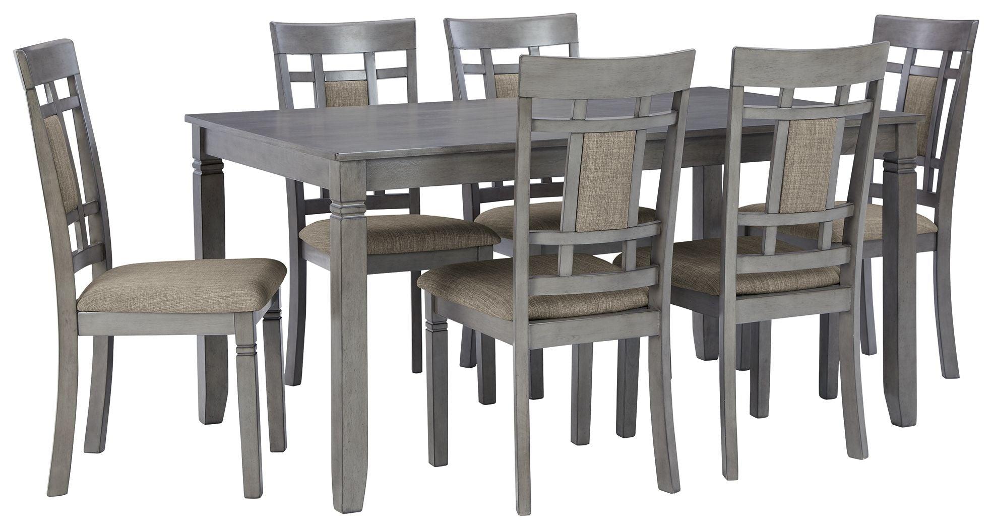 Ashley Furniture - Jayemyer - Charcoal Gray - Rect Drm Table Set (Set of 7) - 5th Avenue Furniture
