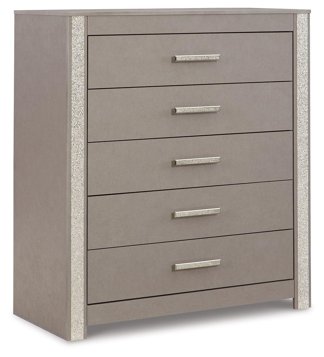 Signature Design by Ashley® - Surancha - Gray - Five Drawer Wide Chest - 5th Avenue Furniture
