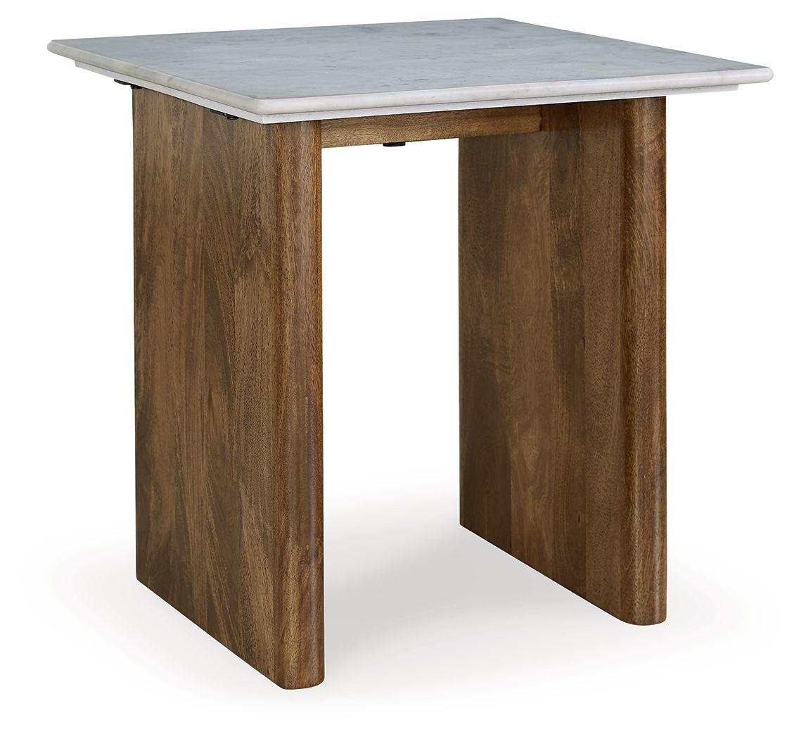 Signature Design by Ashley® - Isanti - Light Brown / White - Rectangular End Table - 5th Avenue Furniture