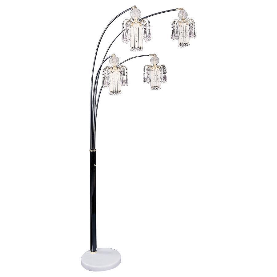 CoasterEssence - Maisel - Floor Lamp With 4 Staggered Shades - Black - 5th Avenue Furniture