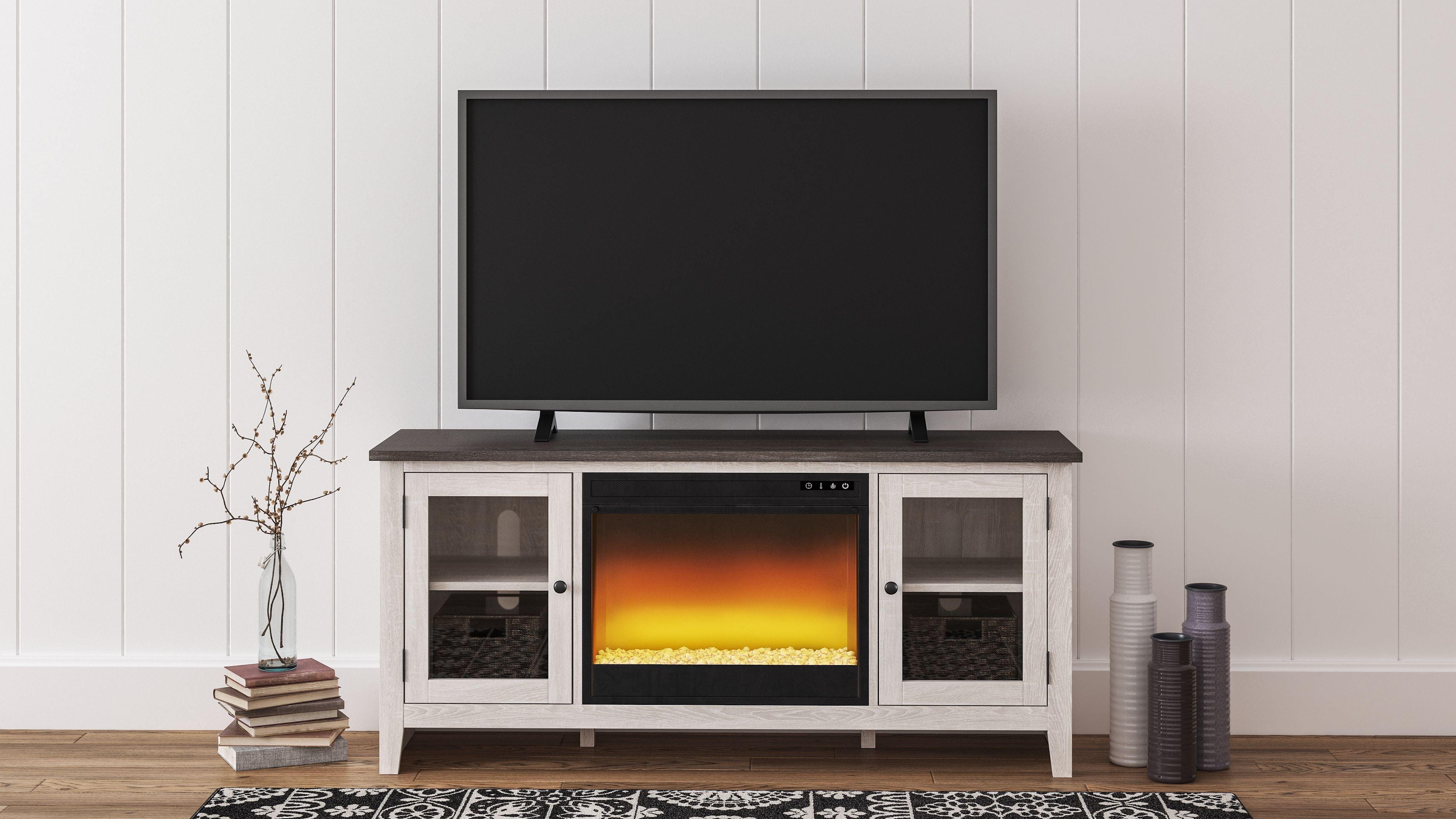 Signature Design by Ashley® - Dorrinson - TV Stand With Fireplace Insert - 5th Avenue Furniture