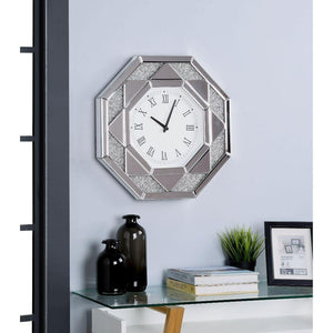 ACME - Maita - Wall Clock - Mirrored & Faux Gems - 5th Avenue Furniture