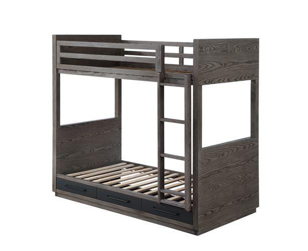 ACME - Estevon - Bunk Bed - Gray Oak Finish - 5th Avenue Furniture