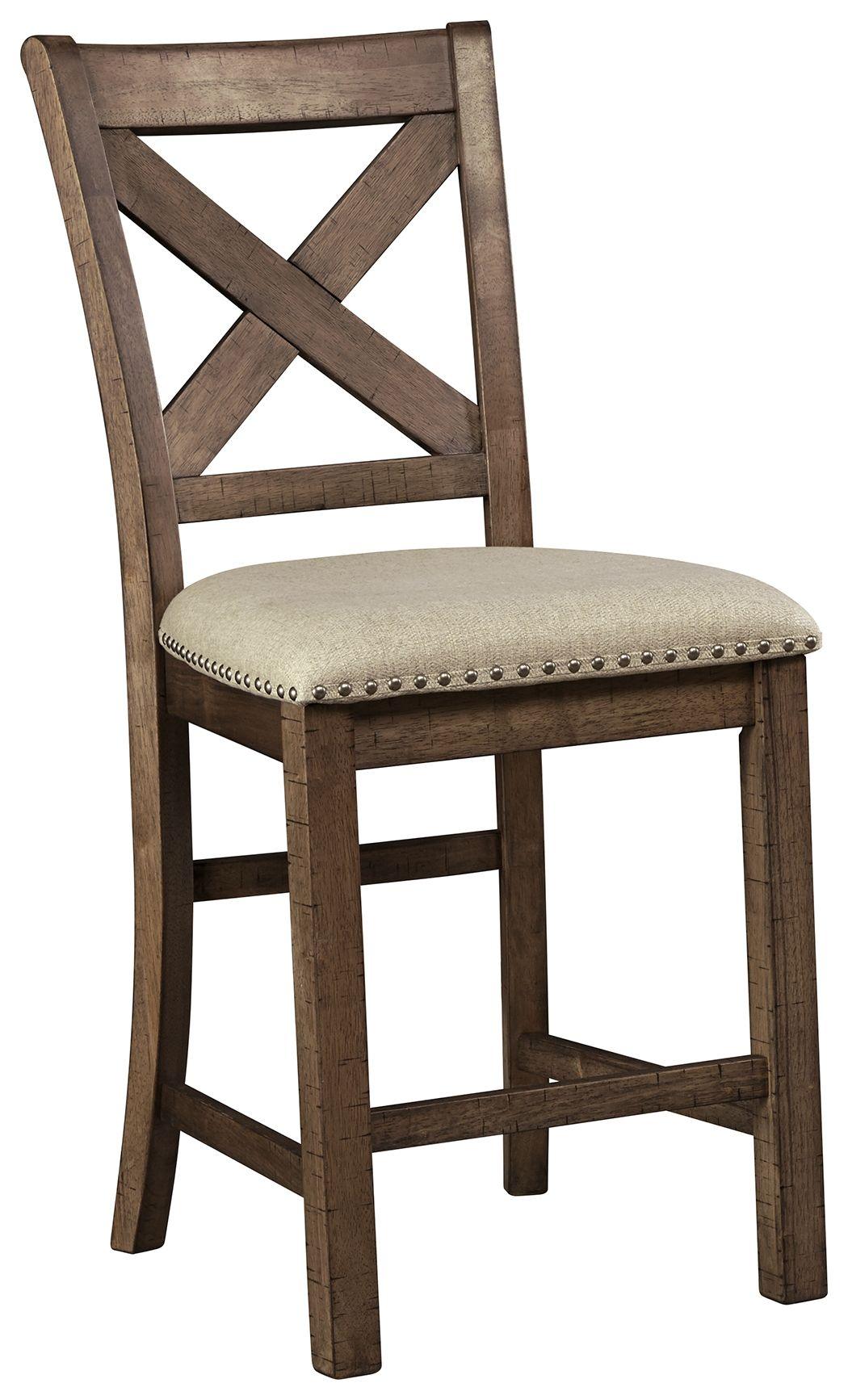 Ashley Furniture - Moriville - Beige - Upholstered Barstool (Set of 2) - 5th Avenue Furniture