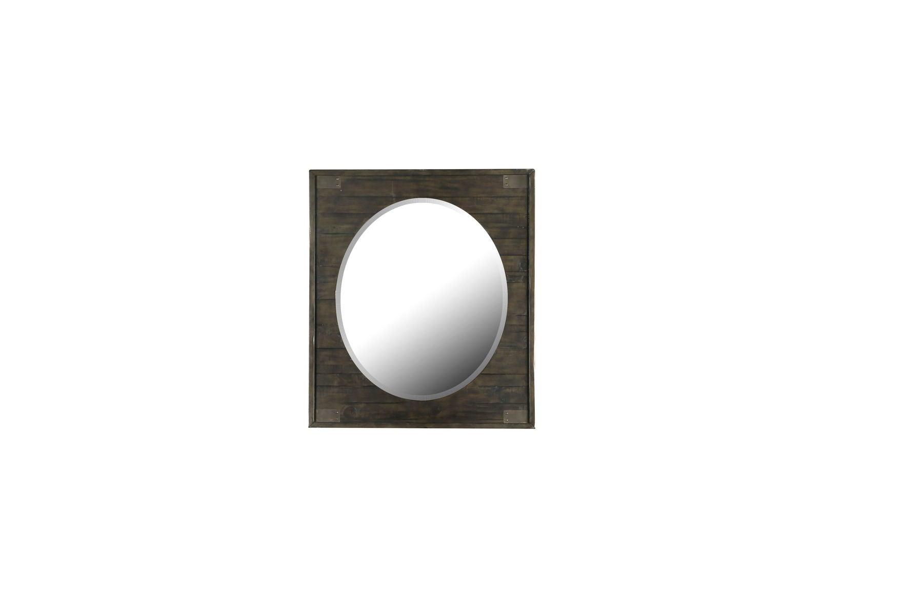 Magnussen Furniture - Abington - Portrait Oval Mirror - Weathered Charcoal - 5th Avenue Furniture