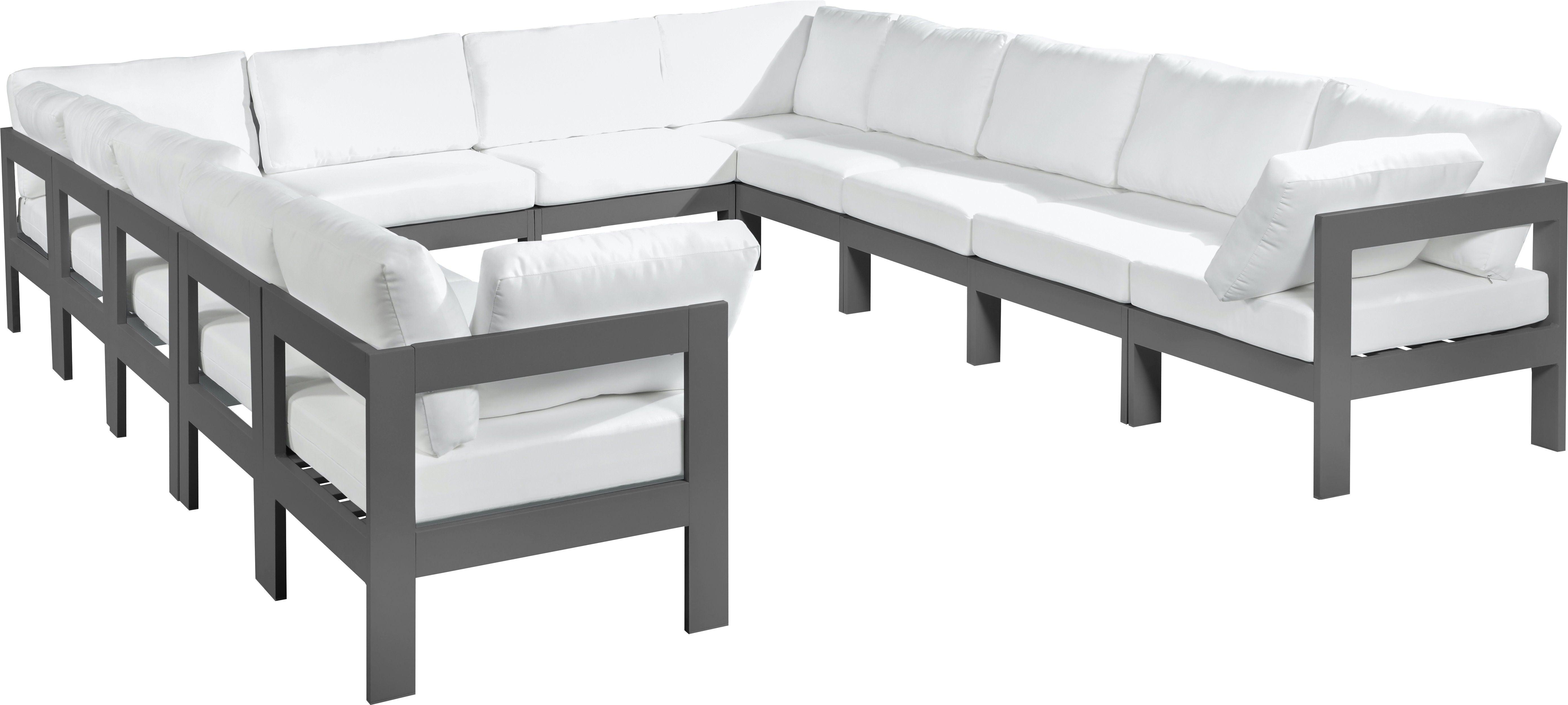 Meridian Furniture - Nizuc - Outdoor Patio Modular Sectional 12 Piece - White - 5th Avenue Furniture