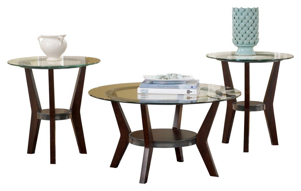 Ashley Furniture - Fantell - Dark Brown - Occasional Table Set (Set of 3) - 5th Avenue Furniture