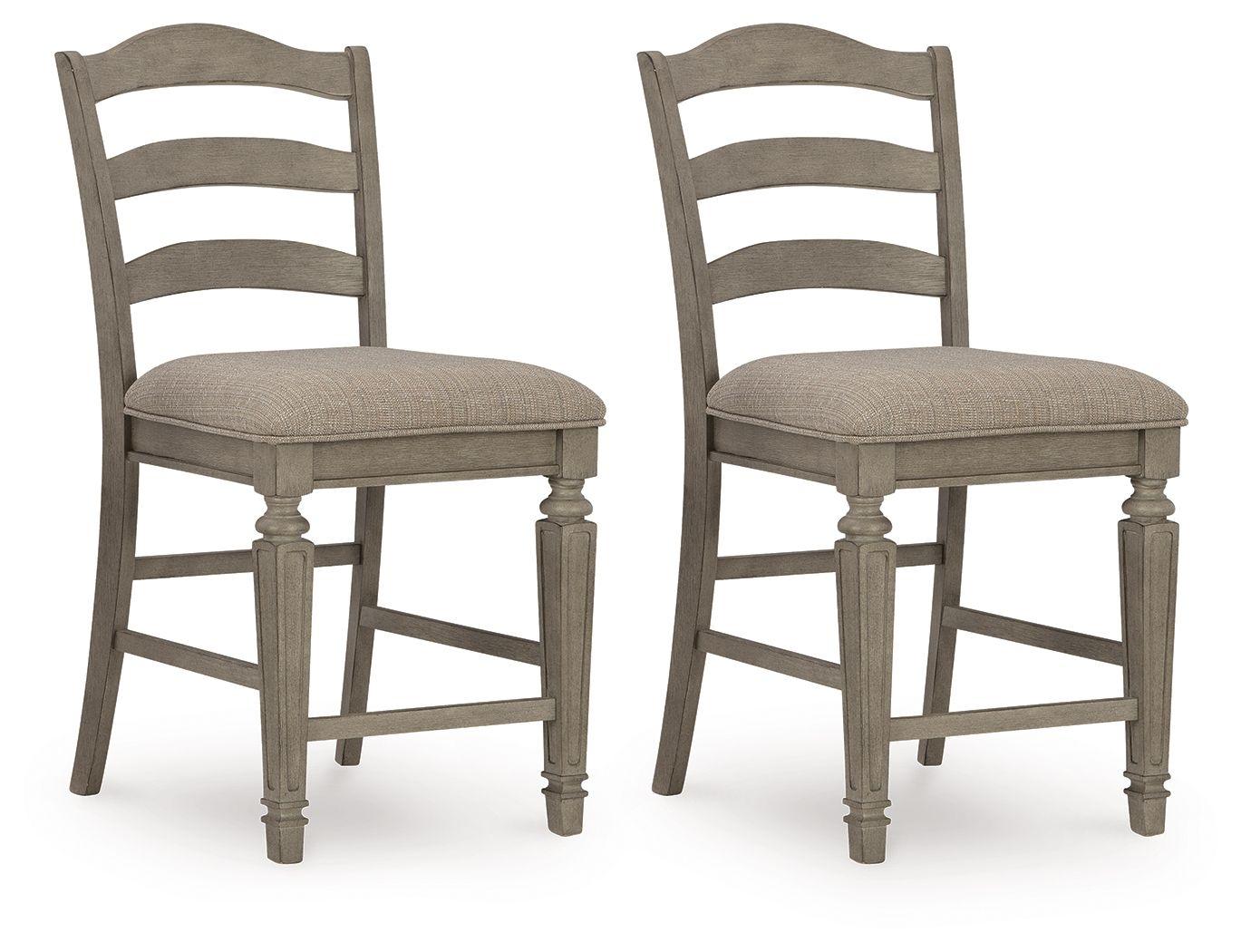 Signature Design by Ashley® - Lodenbay - Antique Gray - Upholstered Barstool (Set of 2) - 5th Avenue Furniture