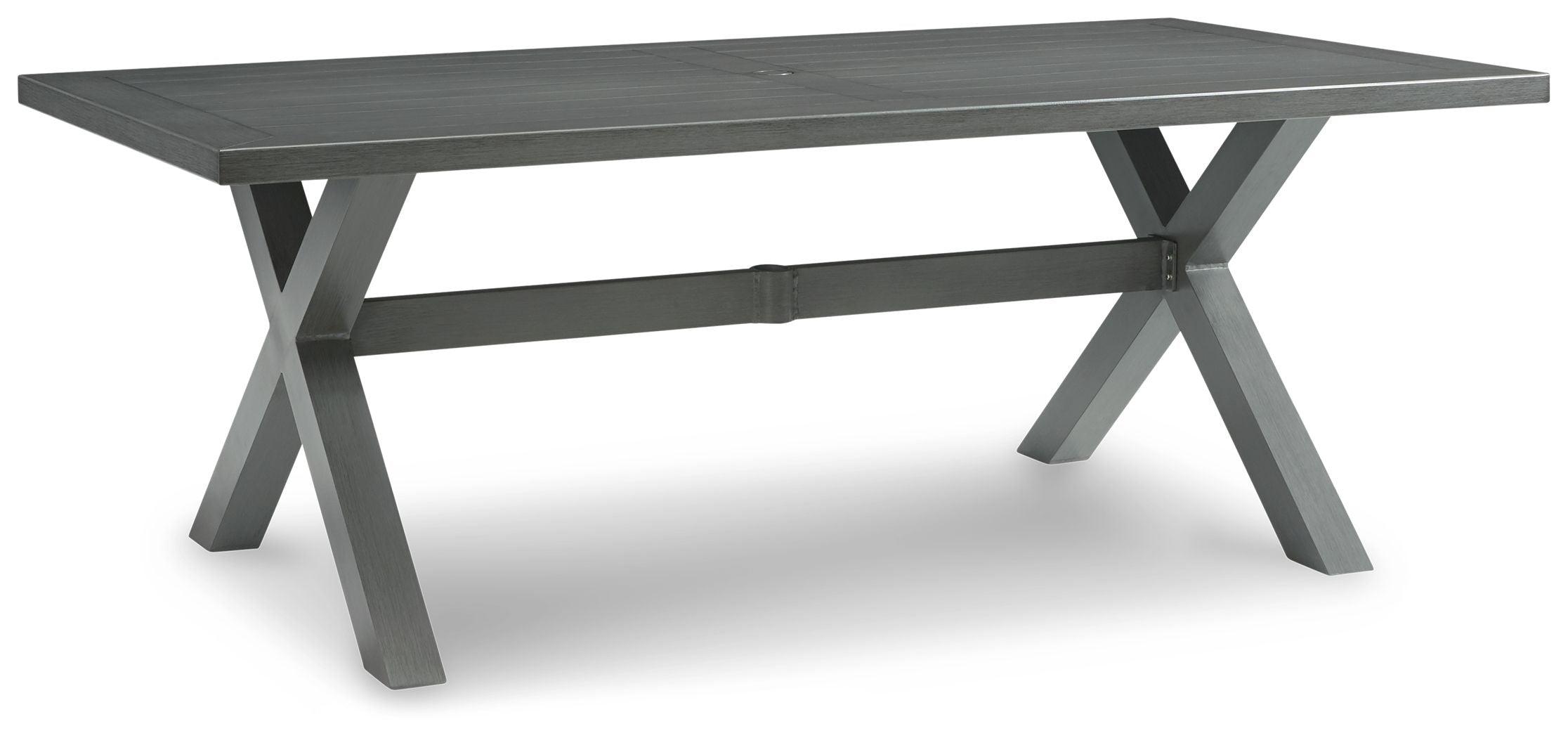 Signature Design by Ashley® - Elite Park - Gray - Rect Dining Table W/Umb Opt - 5th Avenue Furniture