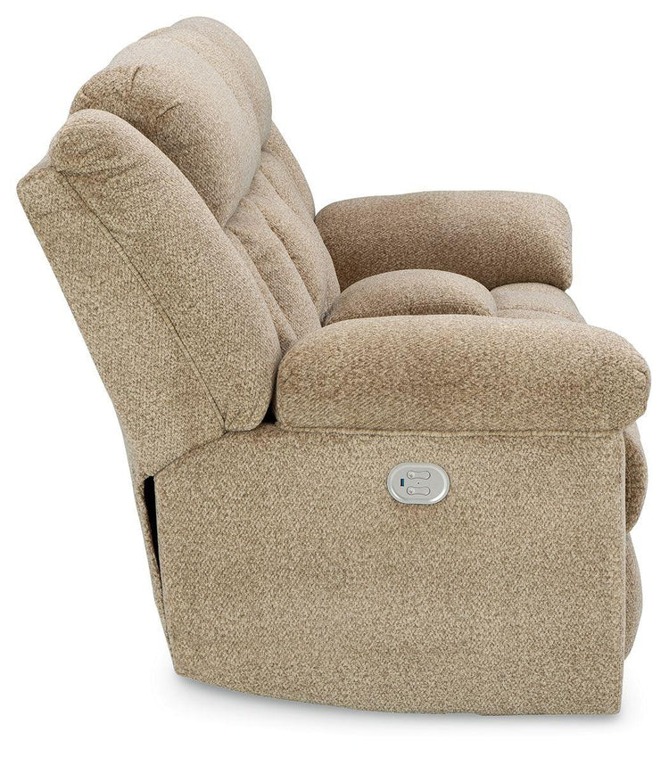 Signature Design by Ashley® - Tip-off - Power Reclining Loveseat With Console / Adj Headrest - 5th Avenue Furniture