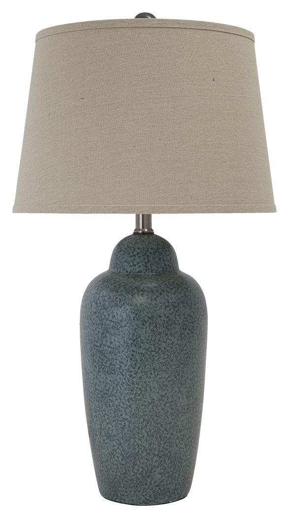 Ashley Furniture - Saher - Green - Ceramic Table Lamp - Earthy Ceramic - 5th Avenue Furniture