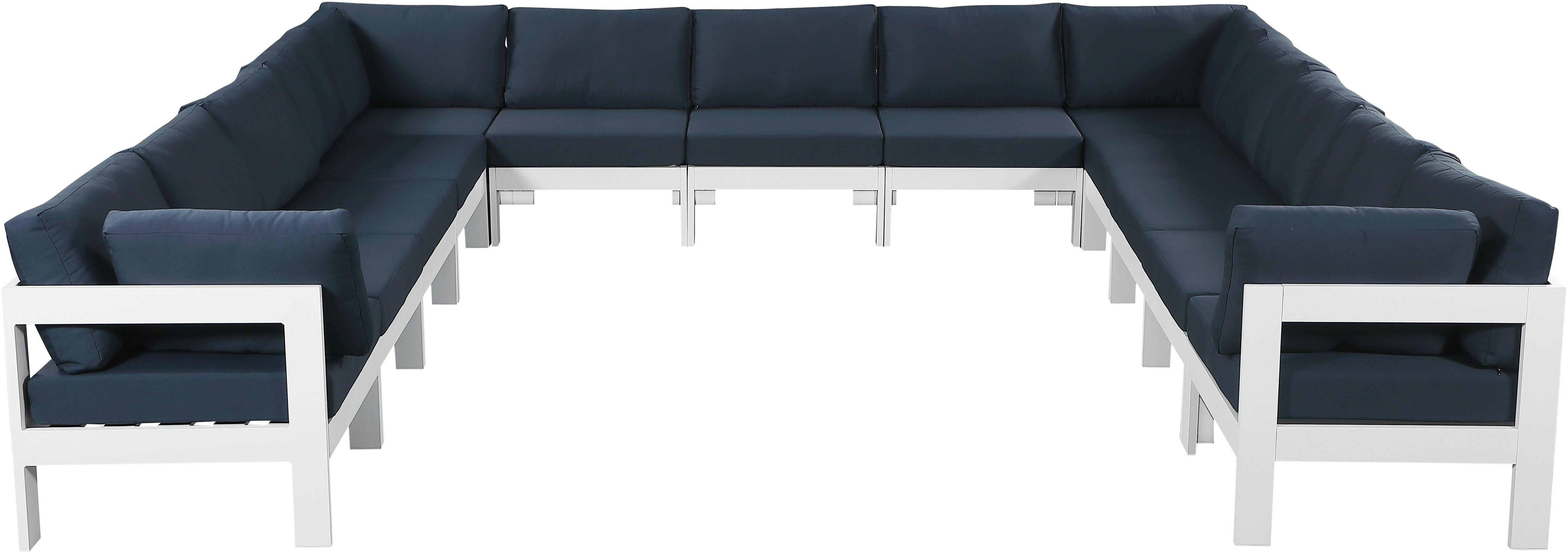 Meridian Furniture - Nizuc - Outdoor Patio Modular Sectional 13 Piece - Navy - 5th Avenue Furniture