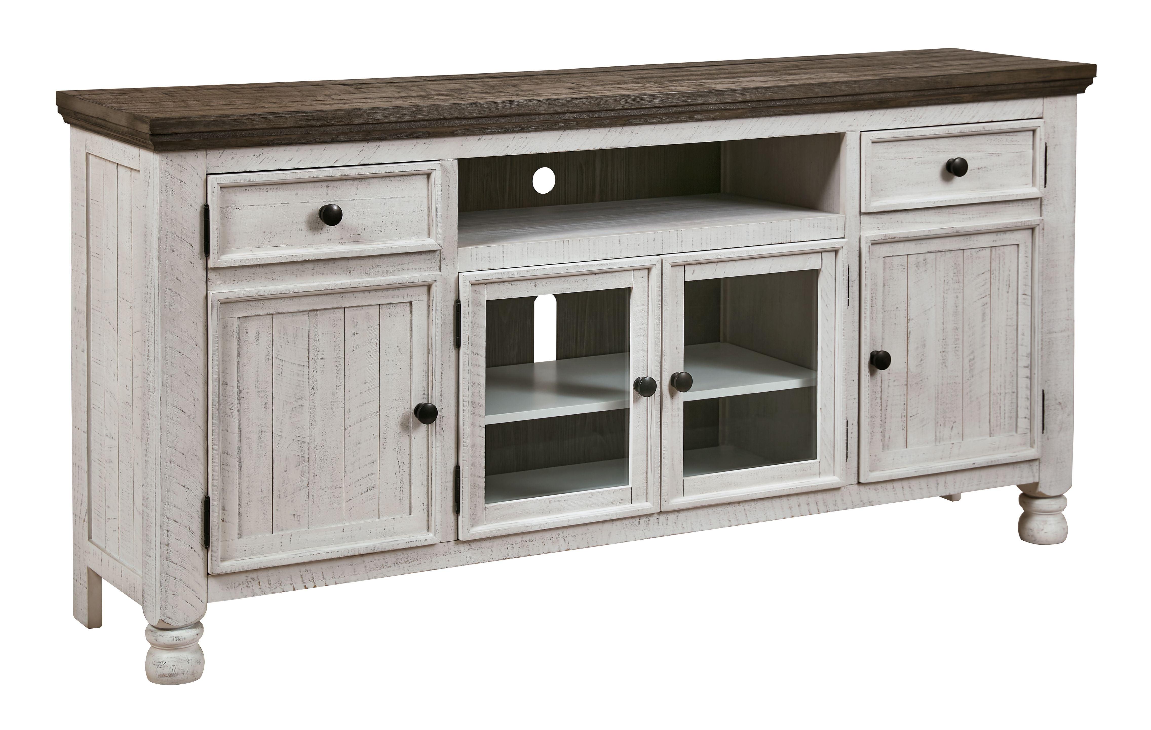 Signature Design by Ashley® - Havalance - Brown / Beige - Extra Large TV Stand - 4 Doors - 5th Avenue Furniture