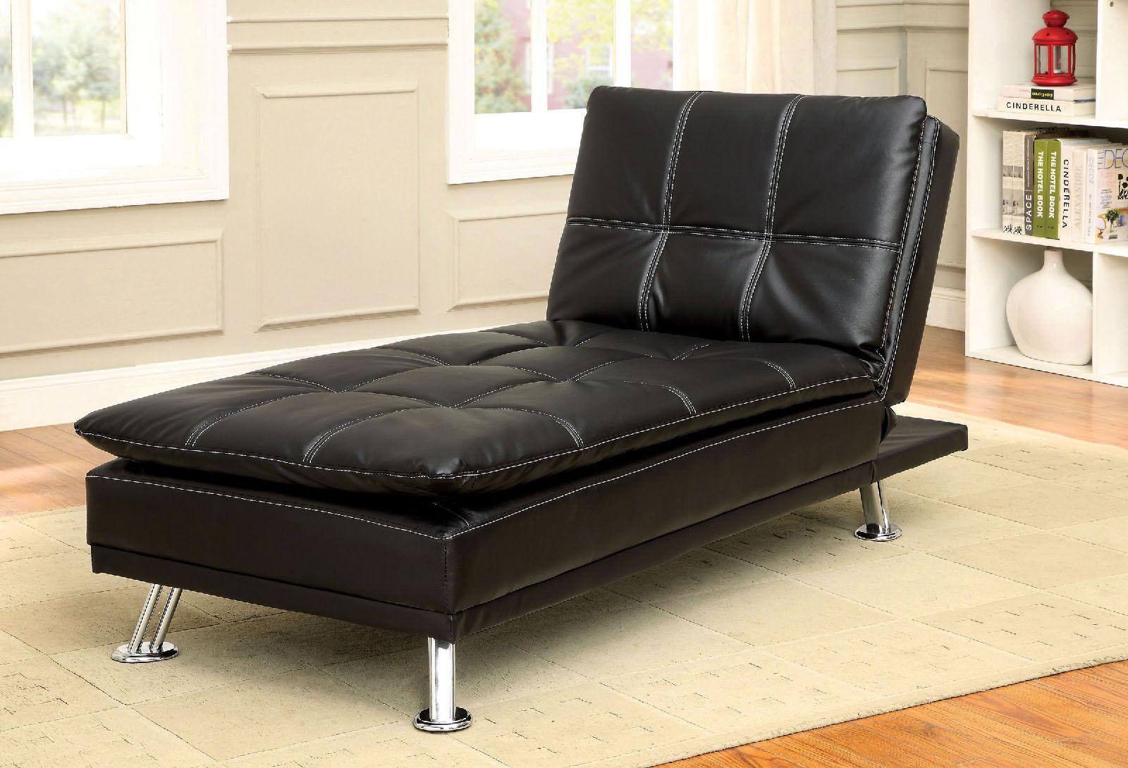 Furniture of America - Hauser - Chaise - Black - 5th Avenue Furniture