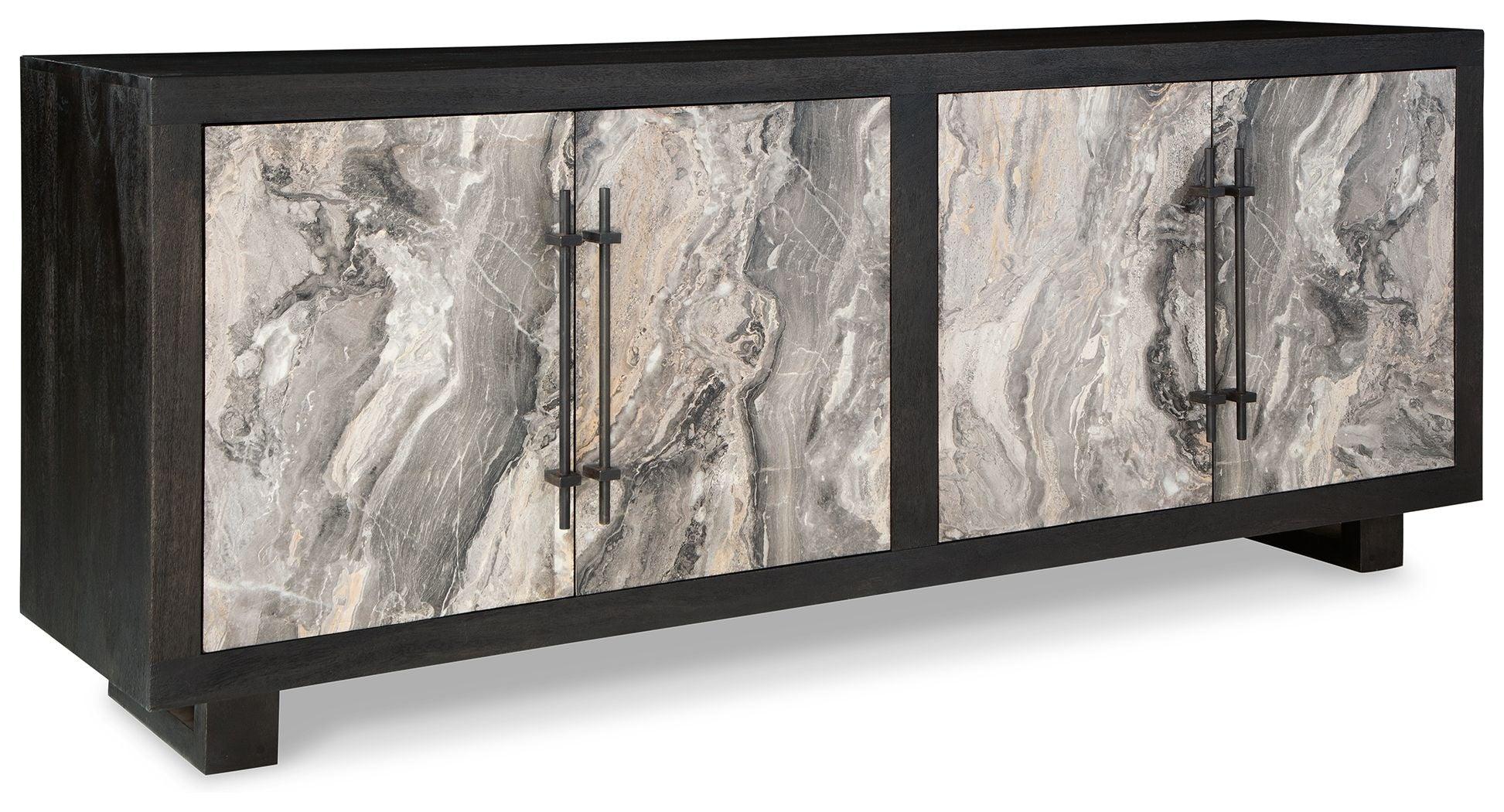 Signature Design by Ashley® - Lakenwood - Black / Gray / Ivory - Accent Cabinet - 5th Avenue Furniture