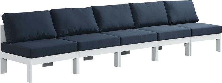 Meridian Furniture - Nizuc - Outdoor Patio Modular Sofa - Navy - Metal - Modern & Contemporary - 5th Avenue Furniture