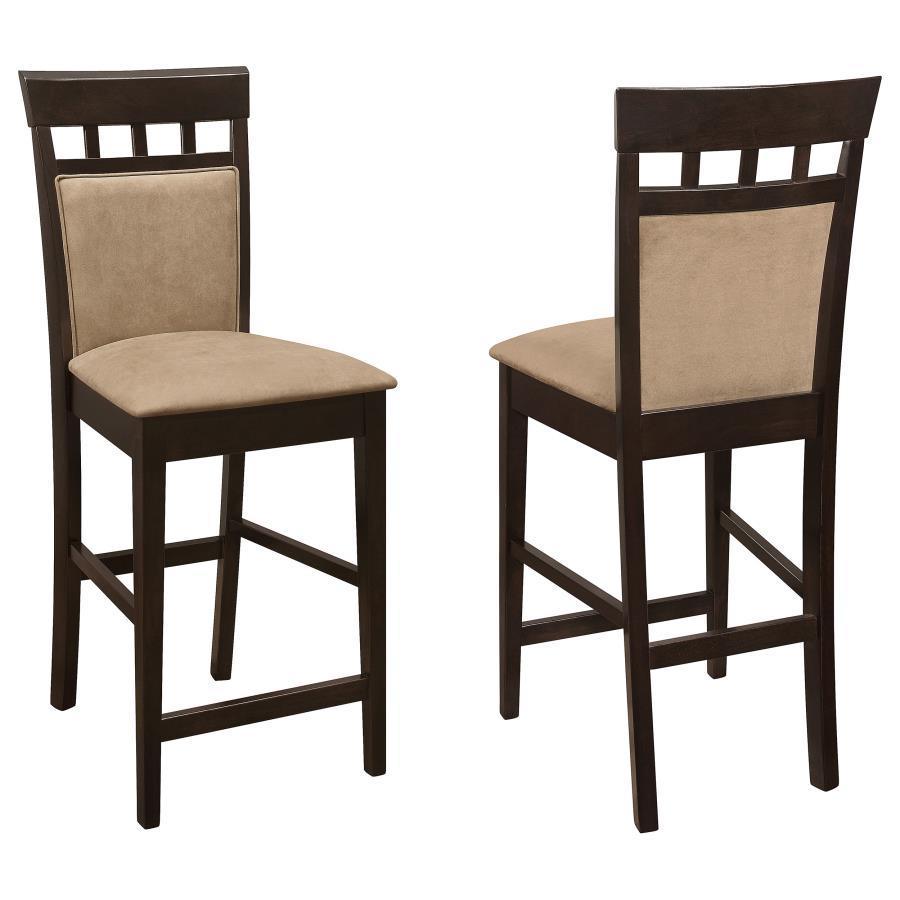 CoasterEveryday - Gabriel - Upholstered Counter Height Stools (Set of 2) - Cappuccino And Beige - 5th Avenue Furniture