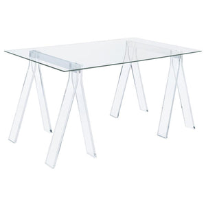 CoasterEssence - Amaturo - Writing Desk With Glass Top - Clear - 5th Avenue Furniture