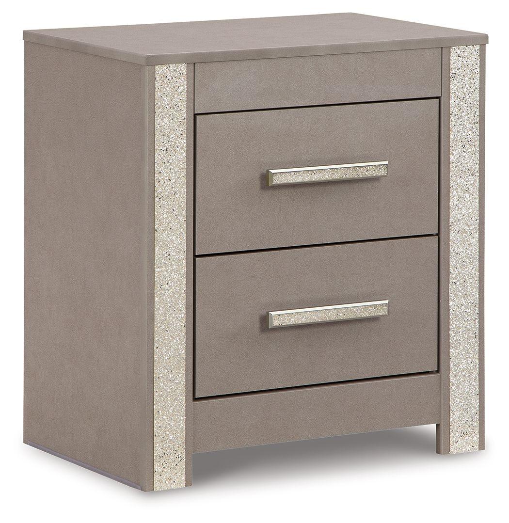 Signature Design by Ashley® - Surancha - Gray - Two Drawer Night Stand - 5th Avenue Furniture