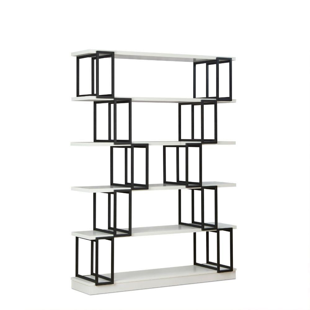 ACME - Verne - Bookshelf - White & Black - 5th Avenue Furniture