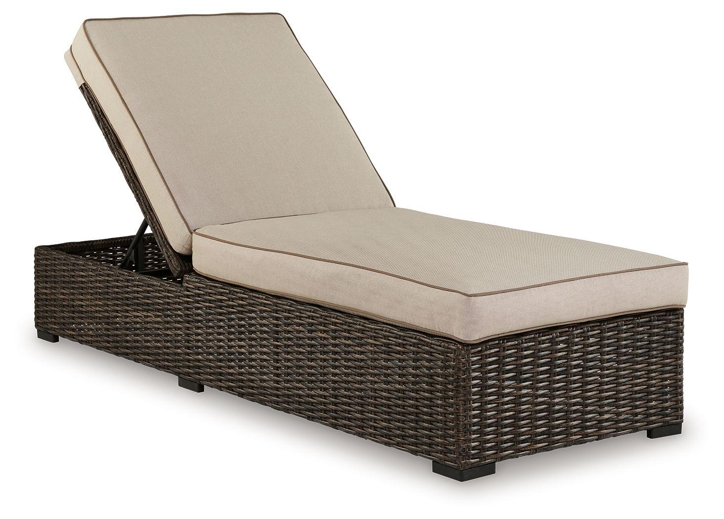 Signature Design by Ashley® - Coastline Bay - Brown - Chaise Lounge With Cushion - 5th Avenue Furniture