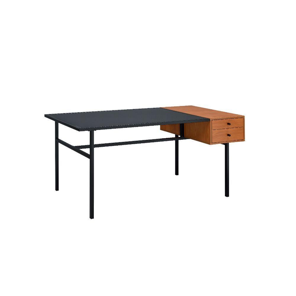 ACME - Oaken - Desk - Honey Oak & Black - 5th Avenue Furniture