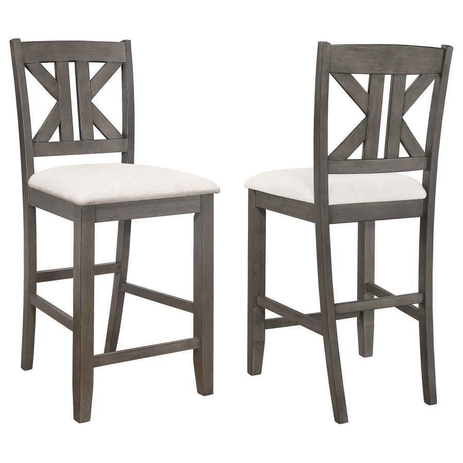 CoasterEssence - Athens - Upholstered Seat Counter Height Stools (Set of 2) - Light Tan - 5th Avenue Furniture