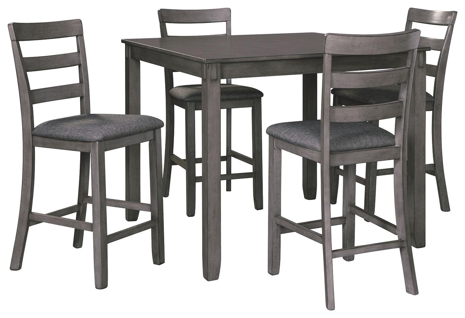 Ashley Furniture - Bridson - Gray - Square Counter Tbl Set (Set of 5) - 5th Avenue Furniture