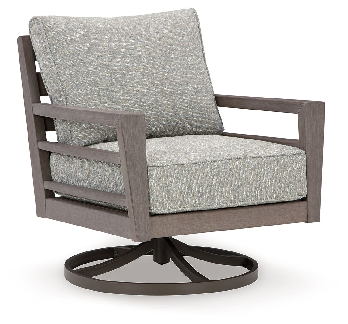Hillside Barn - Gray / Brown - Swivel Lounge W/ Cushion - 5th Avenue Furniture