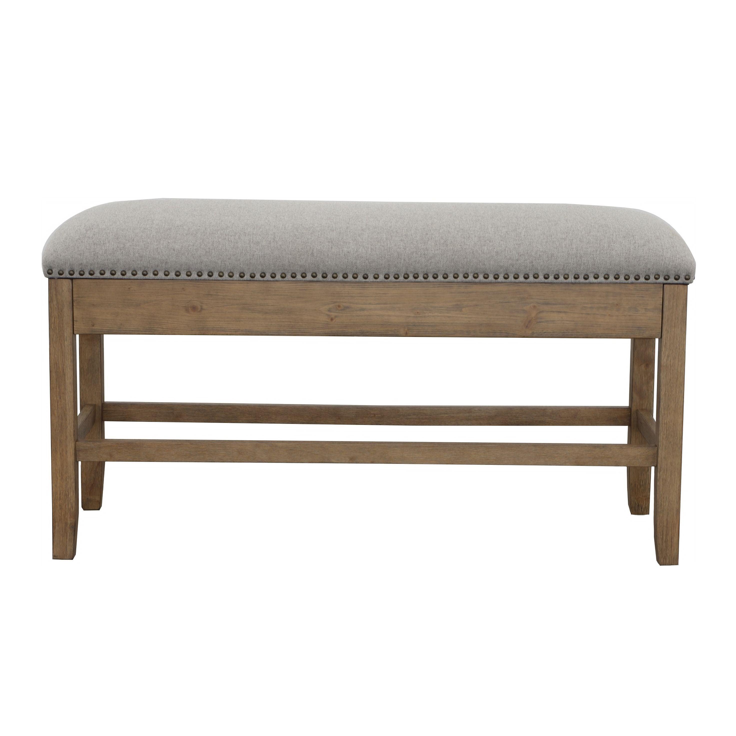 Steve Silver Furniture - Grayson - Counter Storage Bench With Nailhead - Dark Brown - 5th Avenue Furniture