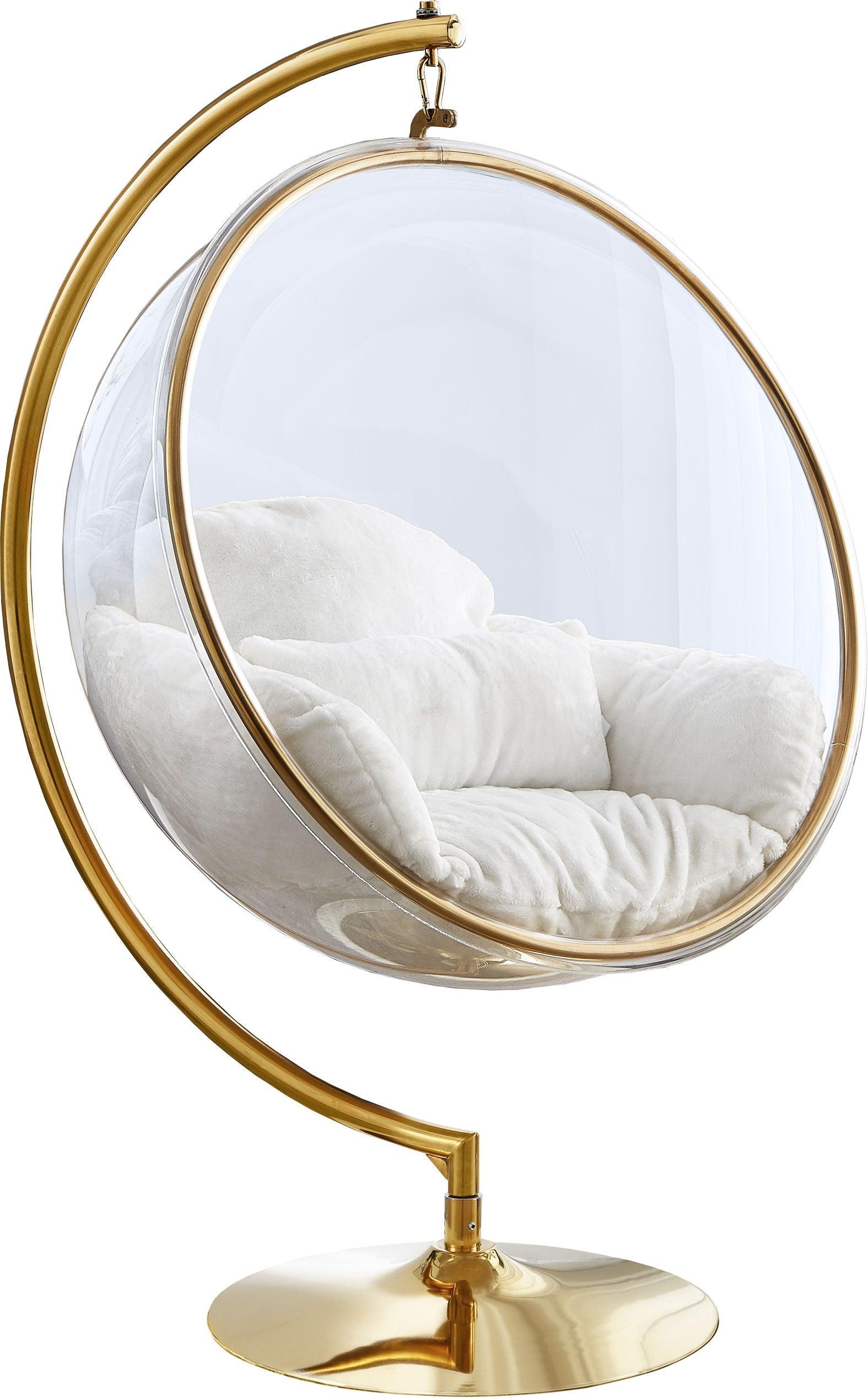 Meridian Furniture - Luna - Swing Accent Chair - White - 5th Avenue Furniture