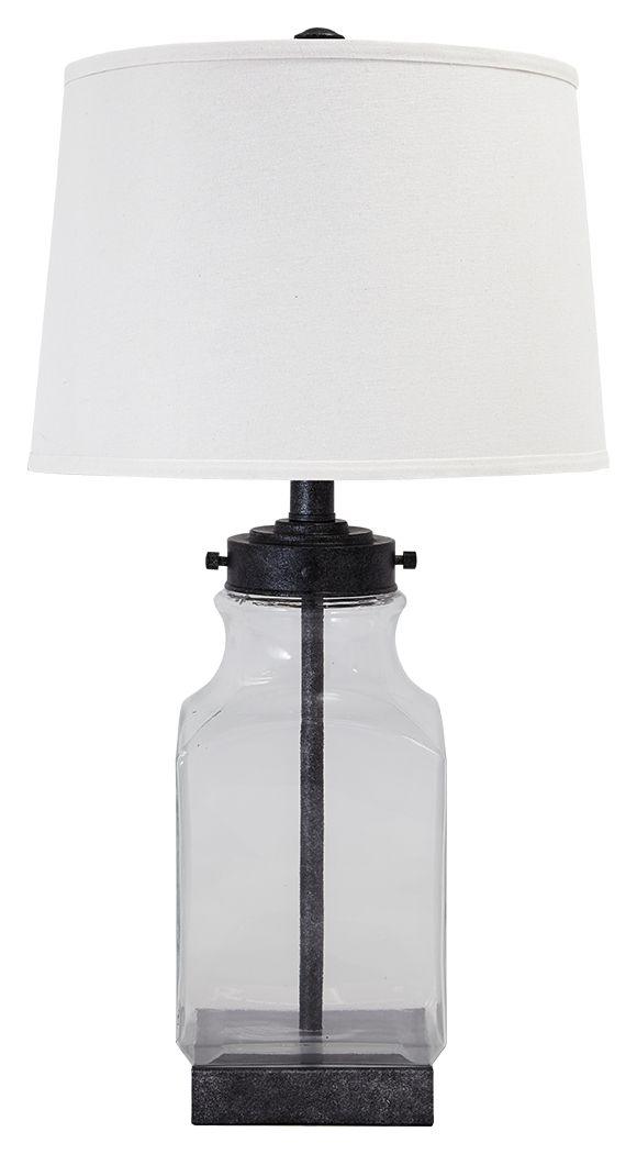 Ashley Furniture - Sharolyn - Transparent / Silver Finish - Glass Table Lamp - 5th Avenue Furniture